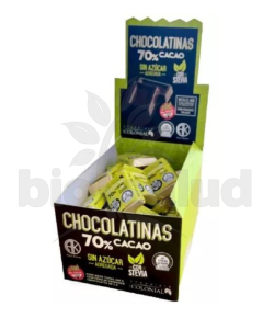 CHOCOLATINAS CON STEVIA  DISPLAY 50 X 5G