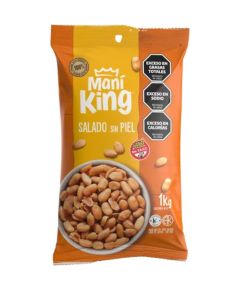 MANI KING FRITO SALADO SIN PIEL X 1 KG.